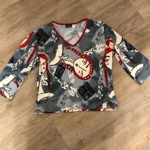 Nally & Millie Unique Face Pattern Top